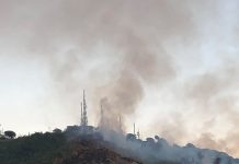 Fiamme sul Colle Bellaria, nessun danno ai ripetitori