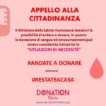 L’appello di Donation Italia: “Continuate a donare il sangue con responsabilità”