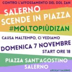 A Salerno la mobilitazione arcobaleno dopo l’affossamento del Ddl Zan