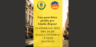 Anche Salerno avrà una panchina gialla per Giulio Regeni